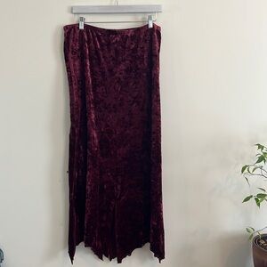 Vintage Fashion Bug Crushed Velvet Maxi Skirt Stevie Nicks Witch XL whimsigoth